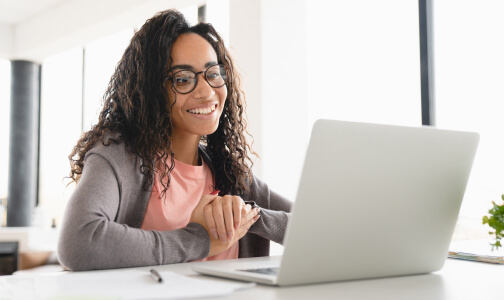 A woman video chatting with another woman